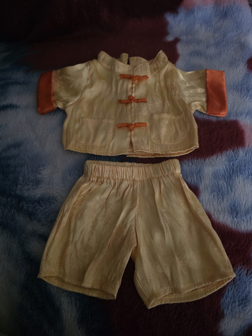 Build a Bear Vintage Gold Kimono Outfit Costume Chinese Asian Bear Clothing
